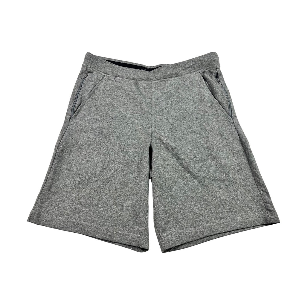 Eddie Bauer Mens Heather Gray Jersey Lounge Shorts Zip Pockets Size Small